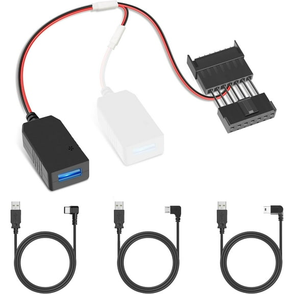 Pixelman Dashcam Power Adapter(7P TypeBCompatible with Select Toyota,Nissan, Mitsubishi with Economy Mirrors,Built-in Hide USB to GPS Radar Mirror Camera Dash Cam Charger Adapter Cable,Clean Install