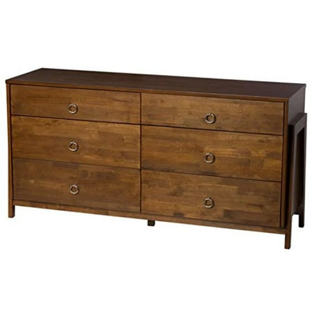 Large Dressers Furniture ModHaus Living Modern Wood 6 Drawer Dresser with Large Flat Top and Stainless Steel Pulls - Includes Pen ()