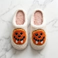 thumbnail image 5 of Shadoumai Halloween Slippers for Women Men Fall Preppy Cute Slippers Retro Plush Warm Fluffy Footwear, 5 of 8