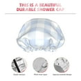 thumbnail image 5 of Kdxio Blue Checkboard Print Shower Cap for Women,Elastic and Reusable,Double Waterproof Layers Bathing Hat, 5 of 9