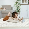 thumbnail image 3 of 3x5 Khaki Boho Area Rug for Living Room, Washable Kitchen Rugs Non Slip, Ultra Soft Print Distressed Geometric Low-Pile Entry Throw Carpet for Bedroom Nursery Dorm Decor, 3 of 5