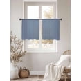 thumbnail image 3 of Blue Pure Color Sheer Curtains 45 Inch Length 2 Panels Set, Aesthetics Contemporary Luxury Voile Window Treatment Rod Pocket Small Kitchen Curtains Drapes for Bedroom 52"x45"x2, 3 of 7