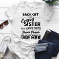 thumbnail image 3 of Camisetas con estampado "I Have A Crazy Sister" para mujer, ropa informal de manga corta, cuello redondo, Verano, 3 of 5