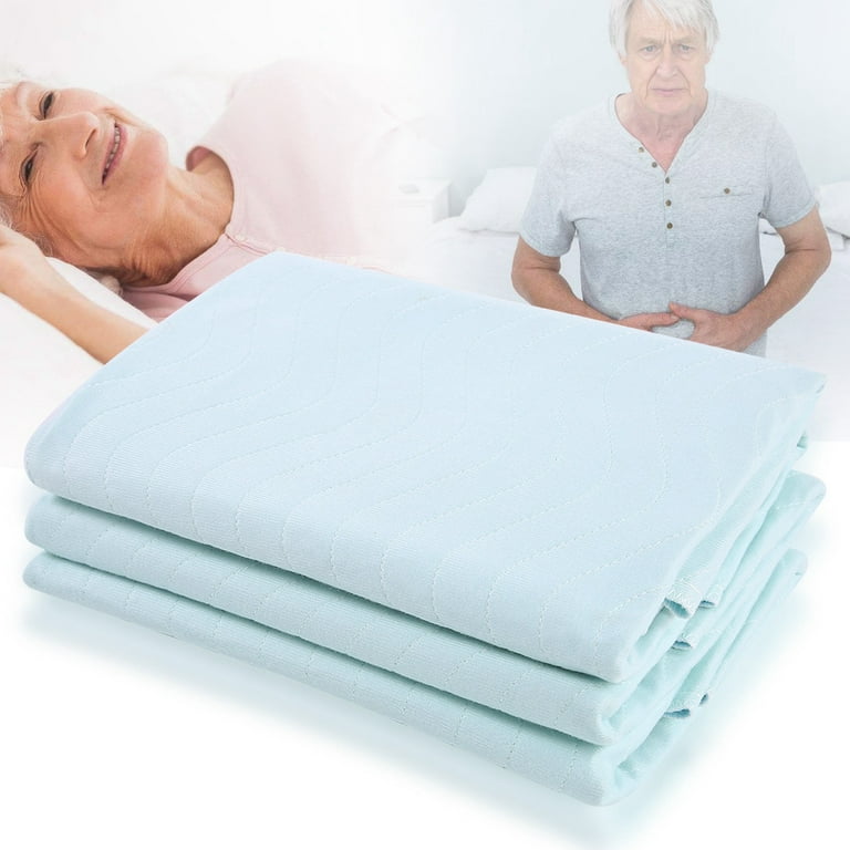 Premium Incontinence Washable Bed Pad - Heavy Duty Reusable Cotton Quilted  Underpad - 34X35 - 3 Pack 