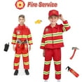 thumbnail image 2 of 8Pcs Red Kids Fireman Costume Dress-up Set Pretend Role Play Firefighter Realistic Outfit Kit Gift Toys for Boys 3-6 Years Toddler Birthday Christmas Present, 2 of 9