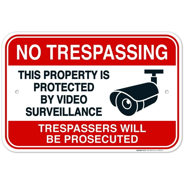 No Trespassing Sign. Video Surveillance Sign. Trespassers Will Be