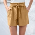 thumbnail image 7 of Athletic Shorts Women Summer High Waist Shorts Women Tie Waist Beach Vacation Shorts Casual Streetwear Brown L, 7 of 7