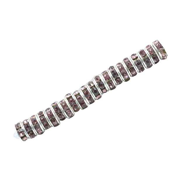 Wweixi 100 Pieces Rhinestone Rondelles with Big Holes Charm Spacer Beads Jewelry Crystal Multi-colors Loose Bead for DIY Necklace Purple 8MM100 Pieces
