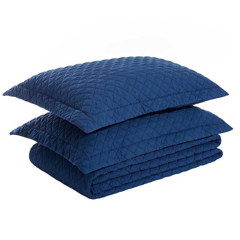 Quilt Set Queen Blue Bedspread, Quilted Bedding Quilt (90''x96''), 3pcs