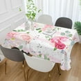 thumbnail image 5 of GZHJMY Pink Rose Flower Tablecloth, Rectangle Waterproof Washable Polyester Table Cover for Picnic Dinner Holiday Party Decor, 60 x 90 Inch, 5 of 7