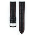thumbnail image 2 of Hirsch George Leather Watch Strap - Black - L - 20mm / 18mm - Shiny Silver Buckle - Embossed Calf Leather - Performance Band, 2 of 9