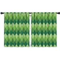Blackout Kids Curtains,Green Argyle Pattern Childrens Insulated Curtains Set Of 2,Bedroom Essentials,Toddler Room Decor 42"x54"