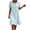 Light Blue01, variant on Ahabrexf Womens Summer Ruffled Hem Dresses, Round Neck Short Sleeve Button Front Natural Fiber Linen Sundress for Casual Vacation Wear