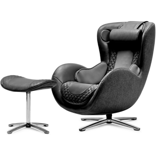 Nouhaus Heated Classic Massage Chair Full Body and Spot Massaging Recliner with Ottoman, Bluetooth Speaker, in-Chair Charger.