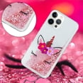 thumbnail image 2 of Case for iPhone 14 Pro, iPhone 14 Pro Case Cute Pink Glitter Luxury Sparkle Liquid for Girls Women Quicksand Clear Soft TPU Protective Phone Case for iPhone 14 Pro 6.1 inch Wink Unicorn, 2 of 10