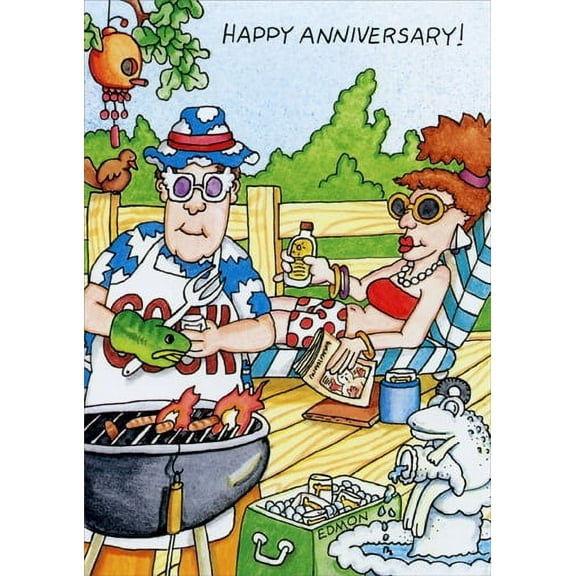 Oatmeal Studios Flames Of Passion Funny / Humorous Wedding Anniversary Card