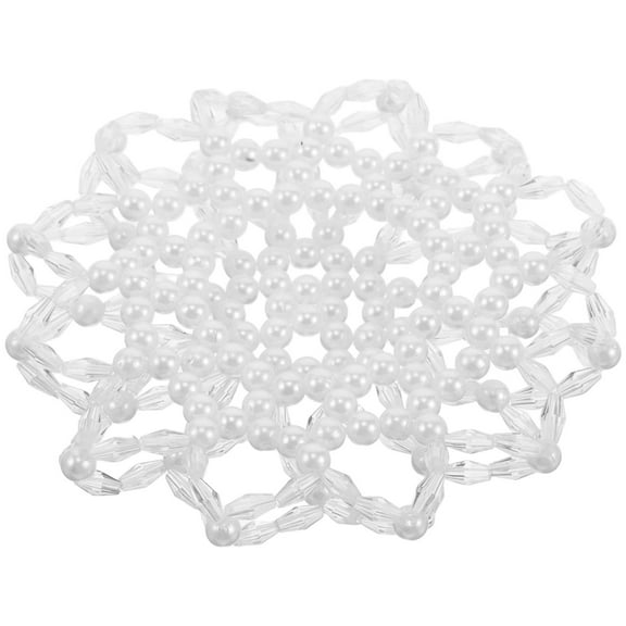 TABLZONE White Elastic Crochet Hair Bun Cover for Dance, Decor, , and Everyday Wear