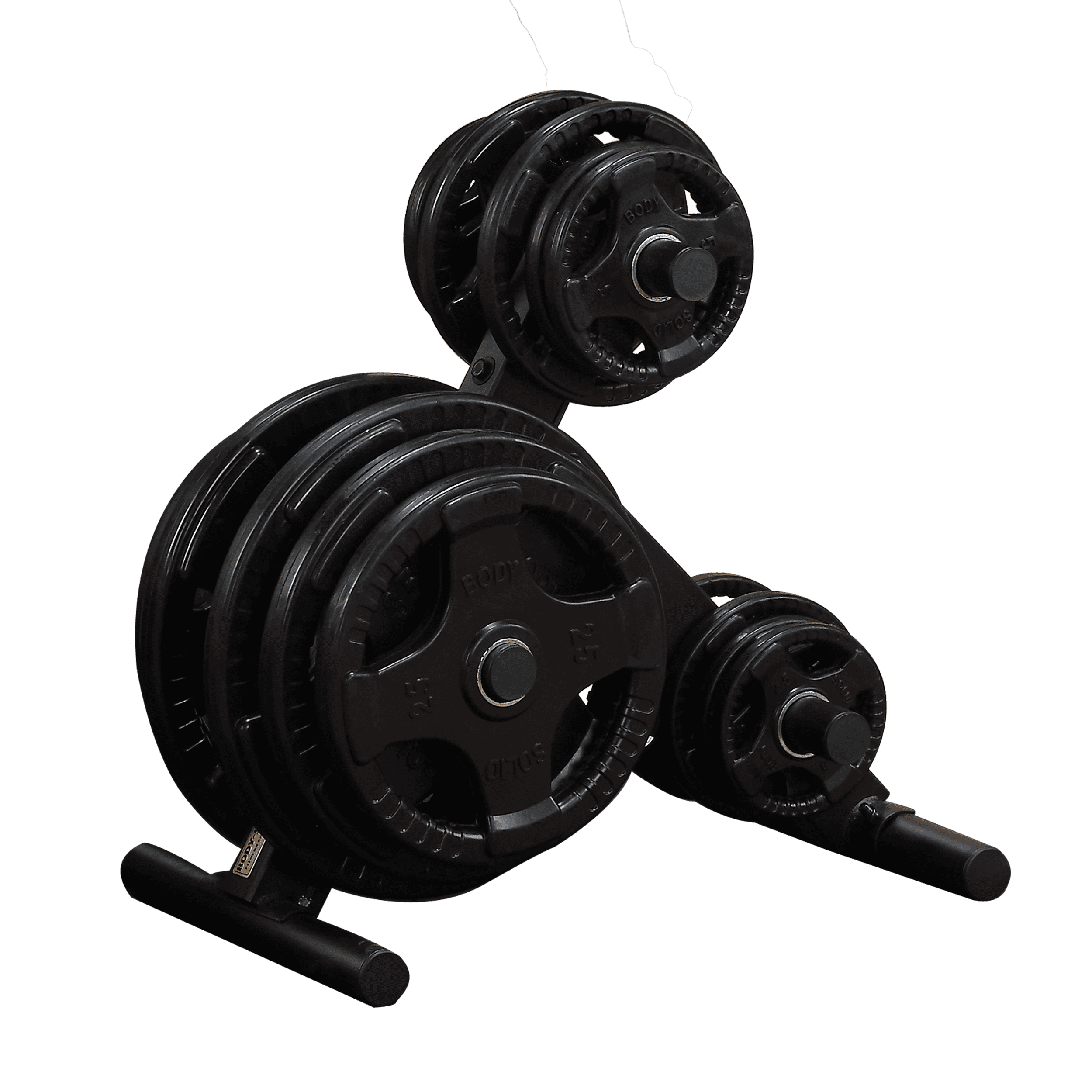 Body-Solid (OWT24) EZ-Load Olympic Weight Tree Rack - 1000 lb Capacity, 6-Post Plate Storage, Secure Bumper Plate Organizer for Home and Commercial Gyms