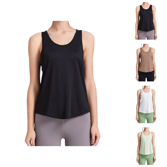 Workout Tank Tops Woman Lightweight Breathable Loose Fit Scoop Neck Racerback Sleeveless Shirt Workout Running Gym Tanks
