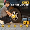thumbnail image 2 of Naipo Electric Car Jack Kit, 5 Ton 12V Portable Battery CarJack Lifting with Electric Wrench/Built-in Tire Inflator Pump/LED Light for SUV/Sedans Yellow, 2 of 10