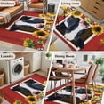 thumbnail image 4 of Rectangle Rug 4x6ft Area Rug, Red Barn and Farmhouse Milk Cow Area Rugs for Living Room Bedroom, Farm Animal Retro Sunflower Floral Floor Mat Non-Slip Non-Shedding Carpet Indoor Accent Rugs, 4 of 9