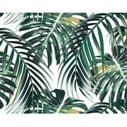 ohpopsi Tropical Patterned Leaves No Paste Included Non Woven Wall Mural, 94-in by 118-in