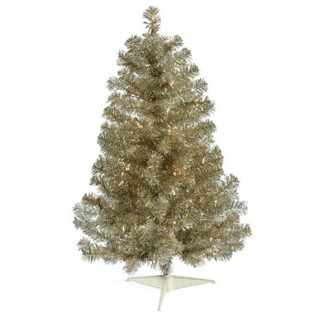 Vickerman 3' Champagne Artificial Christmas Tree With 50 Warm White Vickerman 3' Champagne Artificial Christmas Tree with 50 Warm White LED Lights - Vickerman 3' Champagne Artificial Christmas Tree With 50 Warm White