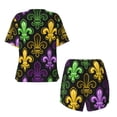 thumbnail image 6 of Rocae Mardi Gras1 for Two Piece Sleepwear Pajamas Sets for Women Soft Short-Sleeved Pjs with Lounge Shorts Medium, 6 of 9