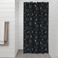 thumbnail image 2 of Dark Blue Sun Moon Cross Pattern Shower Curtain 36"x72" ,Bathroom Decorative Shower Curtains Set with 12 Hooks,Modern Waterproof Washable Shower Curtain, 2 of 6