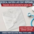 thumbnail image 3 of MEDICAL NATION Disposable Lab Coats | Case of 30, Extra Large | White Lab Coat, Latex-Free, Lab Coat for Women and Men, PPE Protective Gowns with Snaps| Perfect for Hospitals, Pharmacies, Lab, Clinics, 3 of 8
