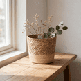 thumbnail image 5 of Lilixerw Woven Planter Basket, Brown Small 6.1x4.33x4.13 inch Flower Pot Cover for Floral, Storage Basket for Indoor Outdoor Desk Shelf Decoration, 5 of 8