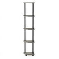 thumbnail image 4 of Furinno Turn-N-Tube 11.6"W x 11.6"D x 57.7"H 5-Shelf Decorative Shelves, Gray and Black, 4 of 8