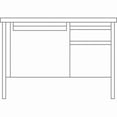 thumbnail image 3 of Lorell Fortress Series Walnut Top Teacher's Desk 48" x 30" x 29.5" - Box Drawer(s), File Drawer(s) - Single Pedestal on Right Side - T-mold Edge - Material: Steel Frame - Finish: Black Frame, Walnut L, 3 of 6