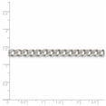 thumbnail image 4 of 925 Sterling Silver Diamond Cut 5.5mm Solid Pavé Curb Link Chain w/ Lobster Clasp - 20", 4 of 5