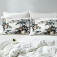 thumbnail image 4 of Erosebridal Botanical Pine Tree Bed Sheets Twin,Japanese Style Bedding Sets Twin Size,Ink Paint Room Decorative,Lightweight,3pcs, 4 of 7