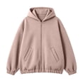 thumbnail image 6 of QUNYINEY Zip Up Women Hoodies Fall Casual Sweatshirt Loose Fit Hooded Long Sleeve with Pocket Solid Womens Sweatshirt S-2XL, 6 of 6