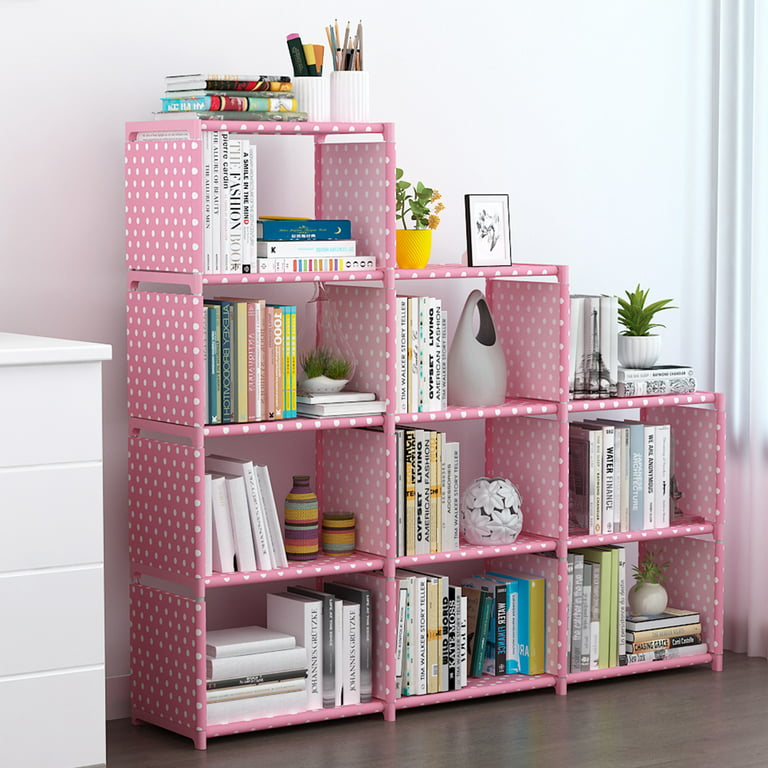 8 Cube Storage Shelf Organizer DIY Bookcase Closet Cabinet for Office Home  Bedroom, Pink