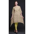 thumbnail image 2 of Bimba Yellow Ranunculus Tango Floral Women Kurtas Ethnic Printed Asymmetric Summer Wear Tops For Women XXX-Large, 2 of 6