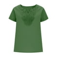 thumbnail image 6 of Ashirexll Short Sleeve Shirts for Women, Textured Button Slim Short Sleeve Casual Solid Color Top, 6 of 7