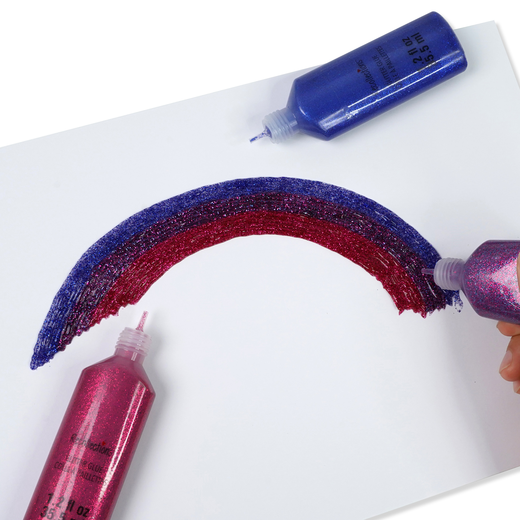 Jewel Tone Glitter Glue by Recollections – Assorted Color Acid-Free Glitter Glue with Fine Tip for Crafts & Paper Projects - 1.2 fl. oz. Bottles - 12 Pack