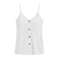 thumbnail image 5 of Tank Tops for Women Loose Fitting Womens Breathable Cami Tops Eyelet Lace V Neck Tank Tops Sleeveless Summer Vacation Casual Camisole White XL, 5 of 9