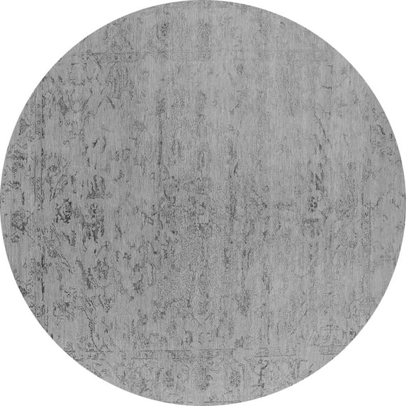 Ahgly Company Indoor Round Oriental Gray Industrial Area Rugs, 5' Round