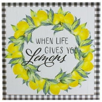 Northlight White and Black Gingham "When Life Gives You Lemons" Decorative Wall Art 13.75"