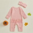 thumbnail image 3 of Beilxfa Baby Girl Newborn Clothes Western Outfit "DADDY'S GIRL" Letter Print Long Sleeve Romper Jumpsuit Infant Fall Winter 2PCS Outfits 0-6M, 3 of 9