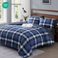 thumbnail image 3 of Amberspace Reversible Checkered 7-piece Bed in a Bag Comforter Set with Sheets,Indigo Blue,Queen, 3 of 7