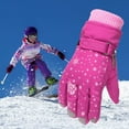 thumbnail image 2 of Odeerbi Ski Gloves For Boys Girls Winter Gloves Toddler Snow Kids Rose Embroidery Windproof Children Warm, 2 of 2