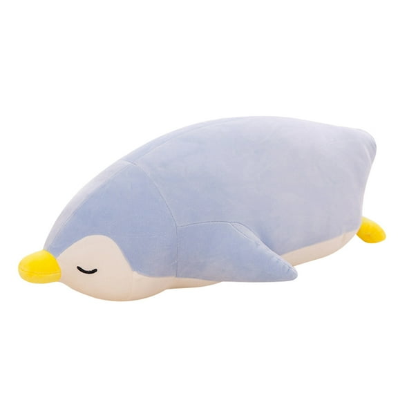 Penguin Soft Plush Pillow Sea Animal Plush Toy Children Pillow Festive Birthday Gift Decorative Doll Blue 50cm