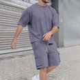 thumbnail image 2 of Afdoent Men's 2 Pieces Outfits Mens Everyday Wear Casual And Sporty Activities Versatile And Stylish Attire Spring And Summer Summer Beach Vacation Outfits, 2 of 9