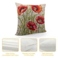 thumbnail image 4 of Jiayy  Poppies Pillow Cover Watercolor Poppy Flower Floral Stem Nature Orange Red Green Decorative Throw Pillow Cases Indoor Square Cushion Covers for Home Sofa Couch, 4 of 5