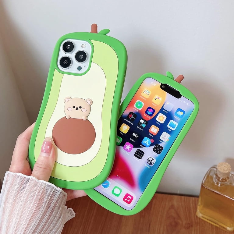3D Cute Avocado Case for iPhone 13 Pro Max,Cartoon Kawaii Fruit Avocado  Bear Kids Teens Girls Women Character Soft Silicone Case for iPhone 13 Pro  Max 6.7 inch - Walmart.com
